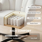 HOMCOM Swivel Accent Chair, Shell-Shaped Armchair with Spring Cushion, Metal Base, Cream White