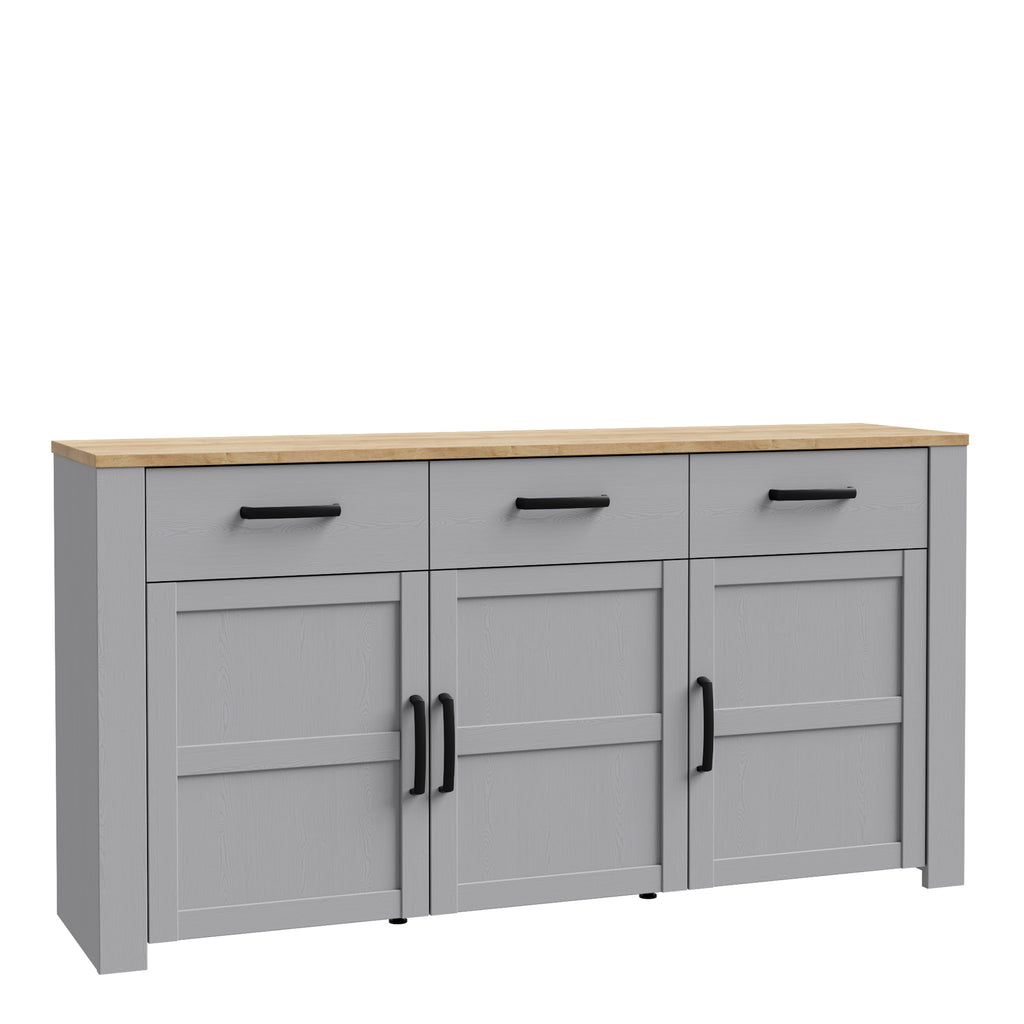 Balmoral 3 Door 3 Drawer Sideboard in Riviera Oak/Grey Oak