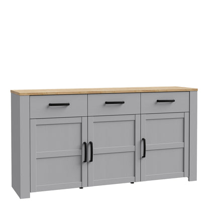 Balmoral 3 Door 3 Drawer Sideboard in Riviera Oak/Grey Oak