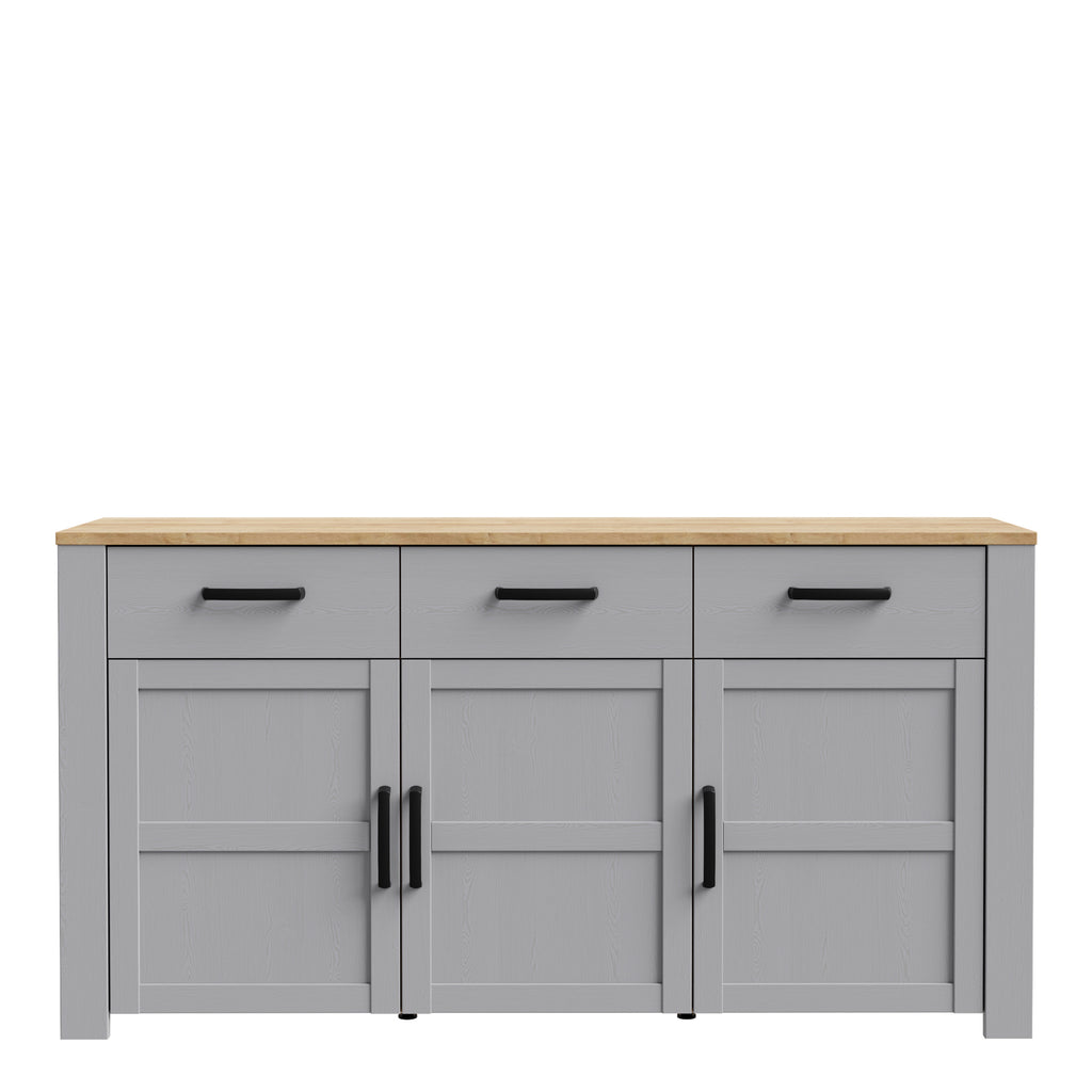 Balmoral 3 Door 3 Drawer Sideboard in Riviera Oak/Grey Oak