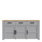 Balmoral 3 Door 3 Drawer Sideboard in Riviera Oak/Grey Oak