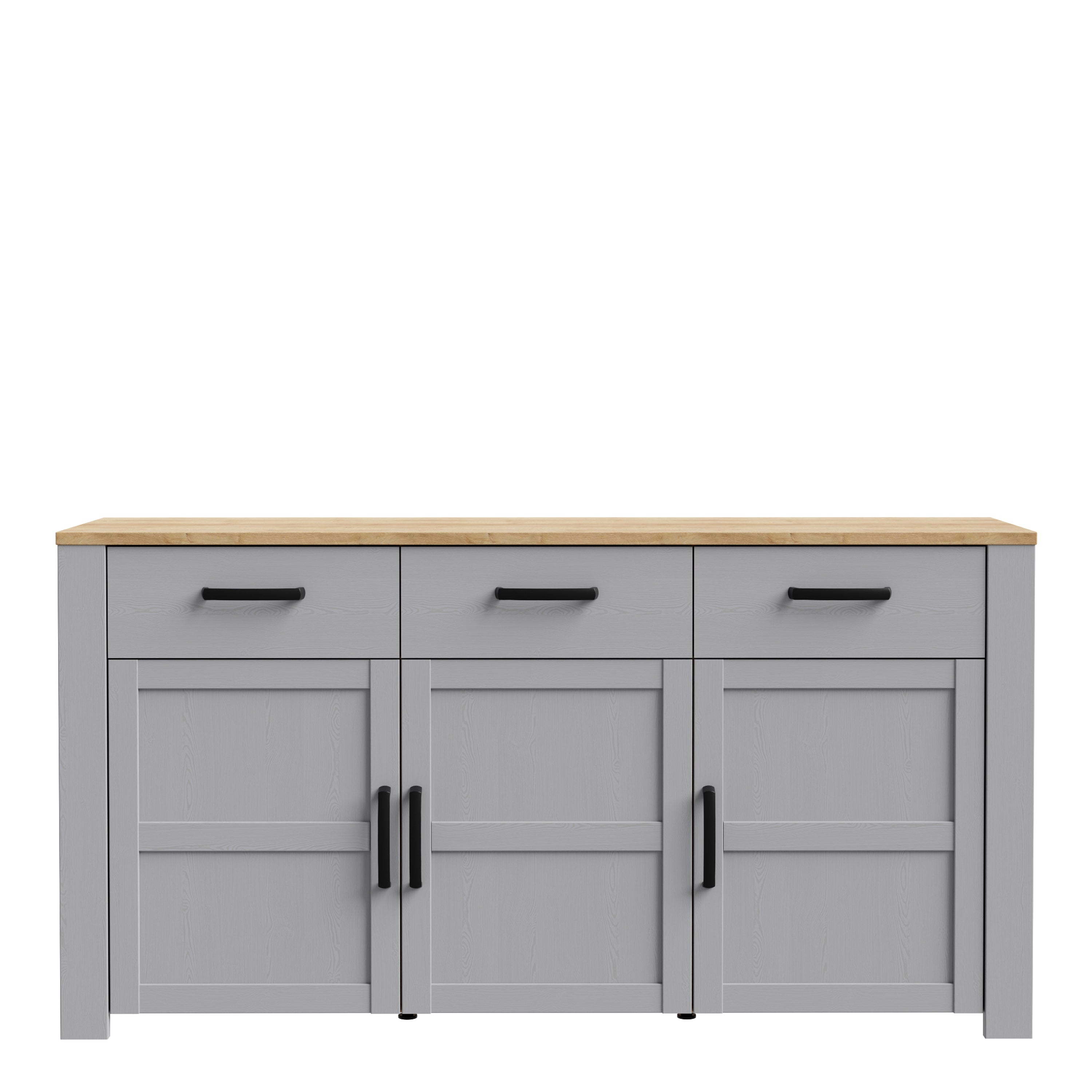 Balmoral 3 Door 3 Drawer Sideboard in Riviera Oak/Grey Oak