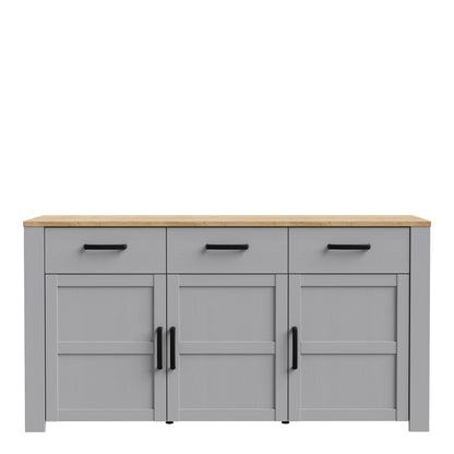 Balmoral 3 Door 3 Drawer Sideboard in Riviera Oak/Grey Oak