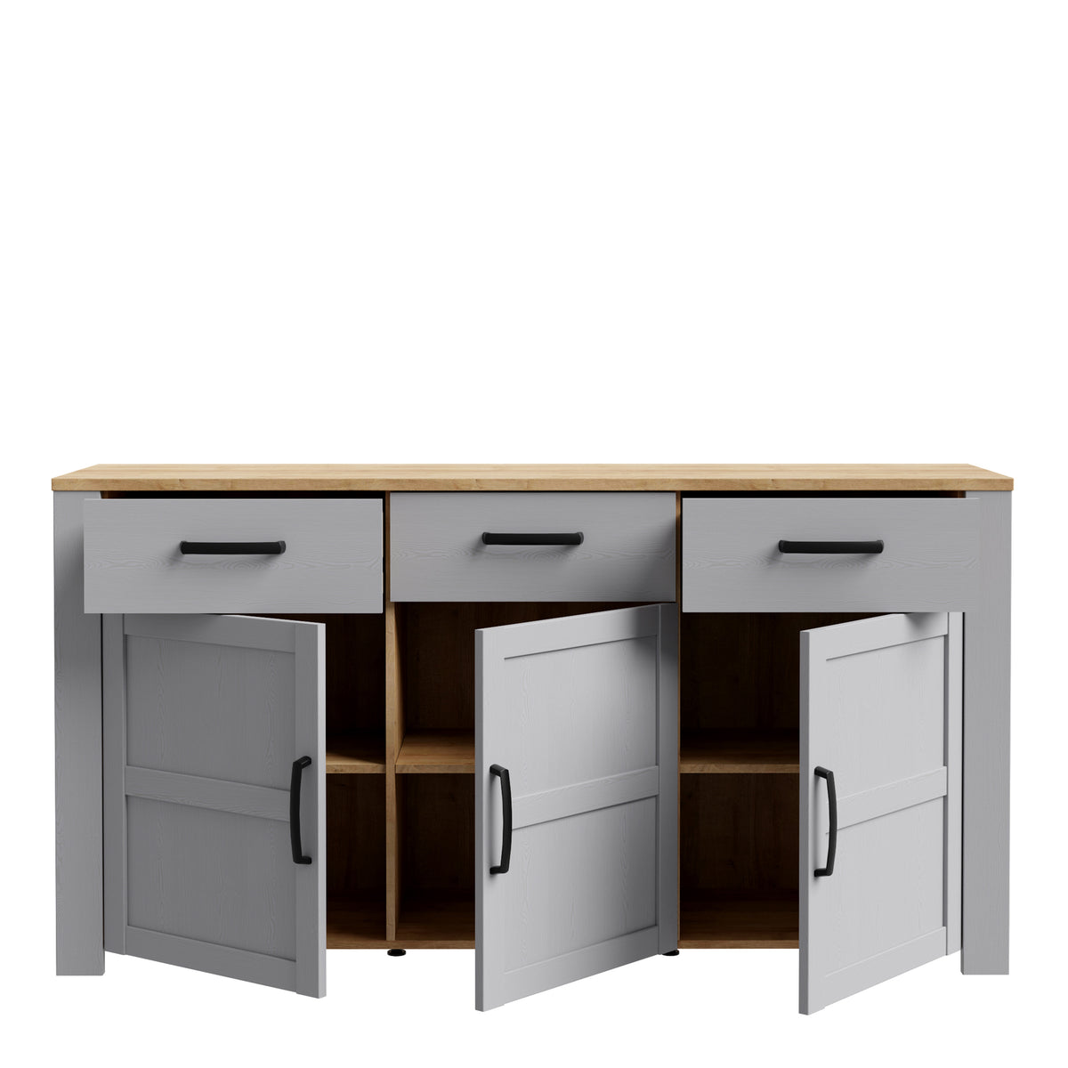 Balmoral 3 Door 3 Drawer Sideboard in Riviera Oak/Grey Oak