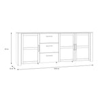 Balmoral 3 Door 3 Drawer Large Sideboard in Riviera Oak/Grey Oak