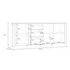 Balmoral 3 Door 3 Drawer Large Sideboard in Riviera Oak/Grey Oak