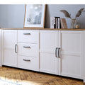 Balmoral 3 Door 3 Drawer Large Sideboard in Riviera Oak/White