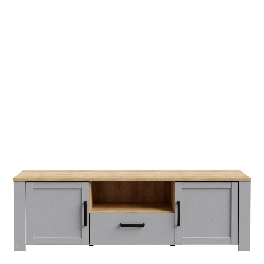 Balmoral 2 Door 1 Drawer TV Unit  in Riviera Oak/Grey Oak