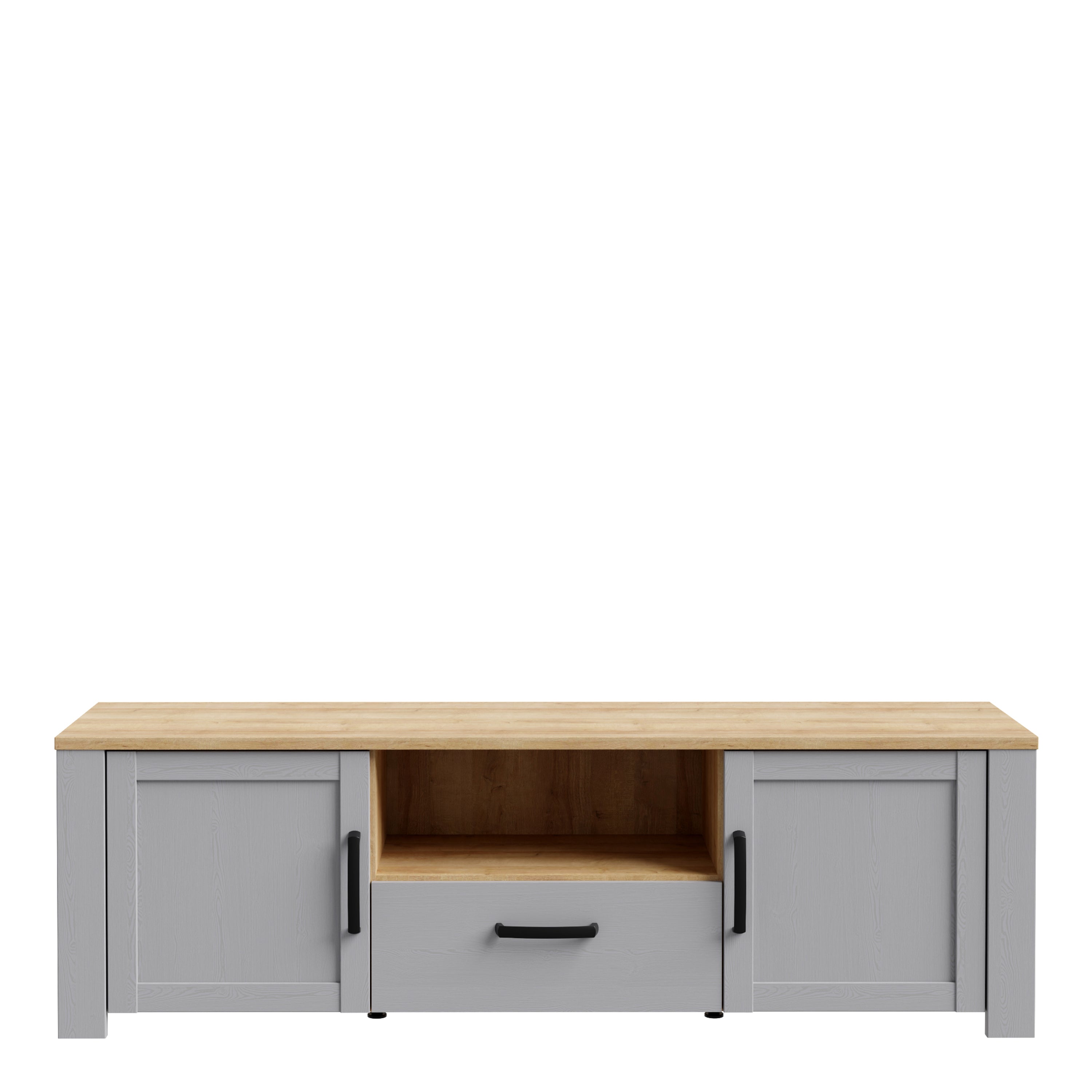 Balmoral 2 Door 1 Drawer TV Unit  in Riviera Oak/Grey Oak