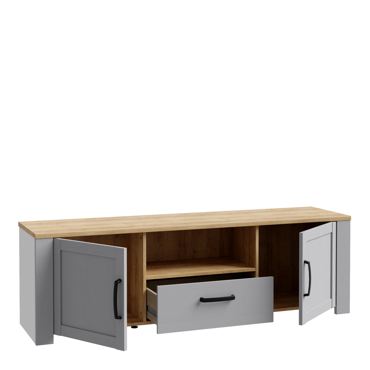 Balmoral 2 Door 1 Drawer TV Unit  in Riviera Oak/Grey Oak