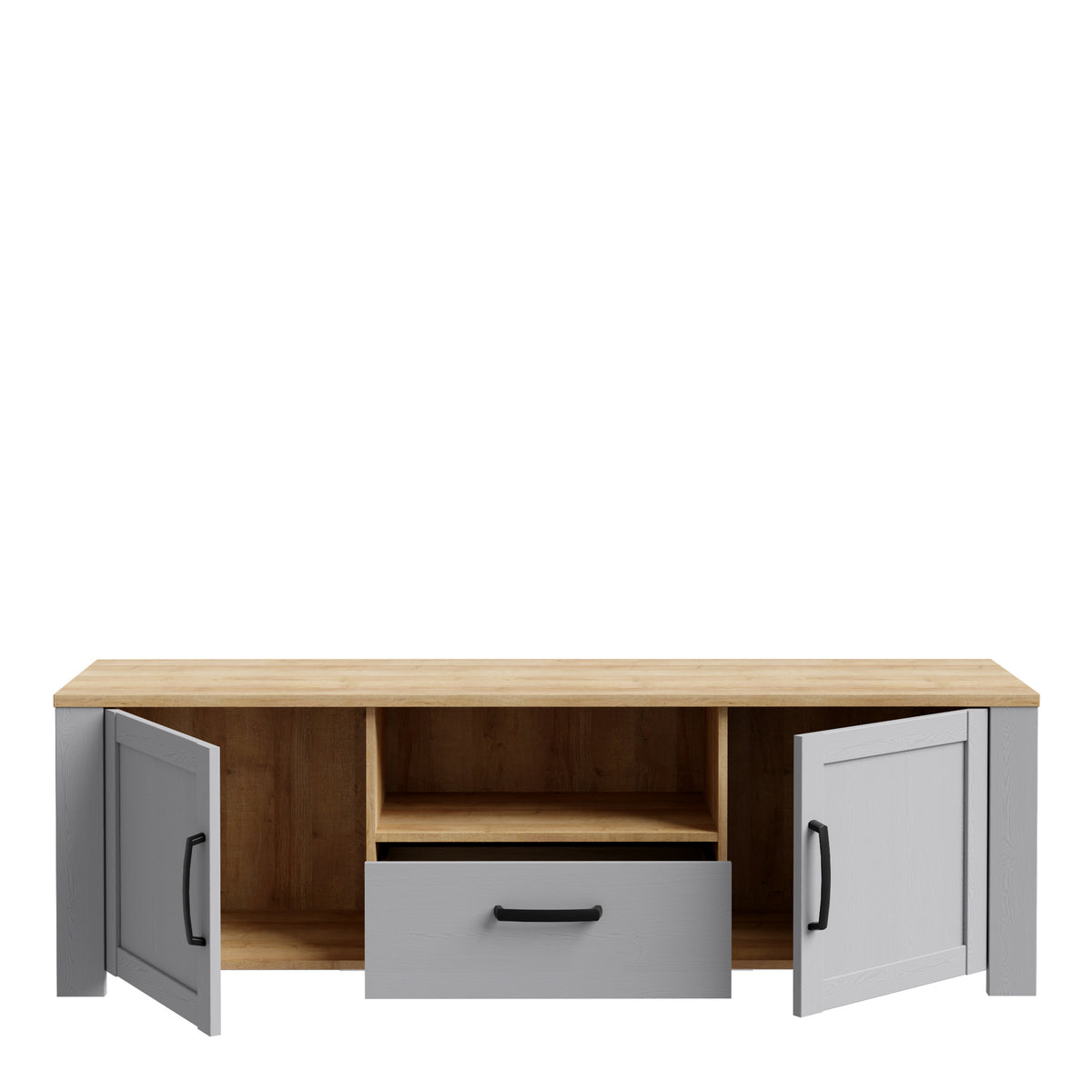 Balmoral 2 Door 1 Drawer TV Unit  in Riviera Oak/Grey Oak