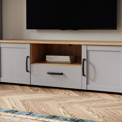 Balmoral 2 Door 1 Drawer TV Unit  in Riviera Oak/Grey Oak
