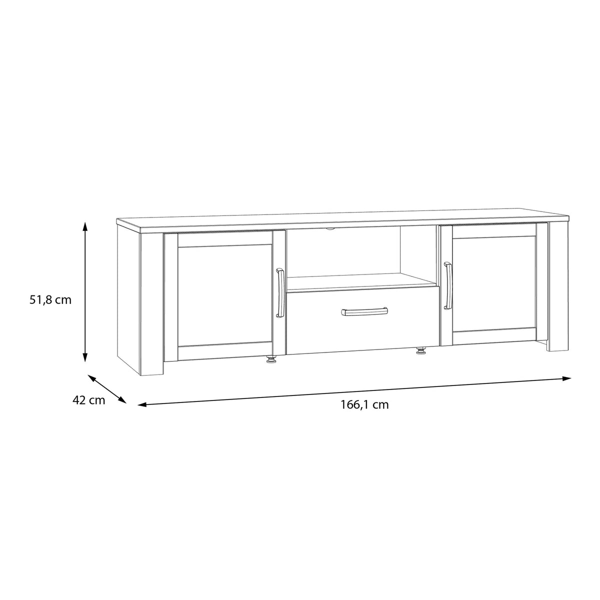 Balmoral 2 Door 1 Drawer TV Unit  in Riviera Oak/Grey Oak