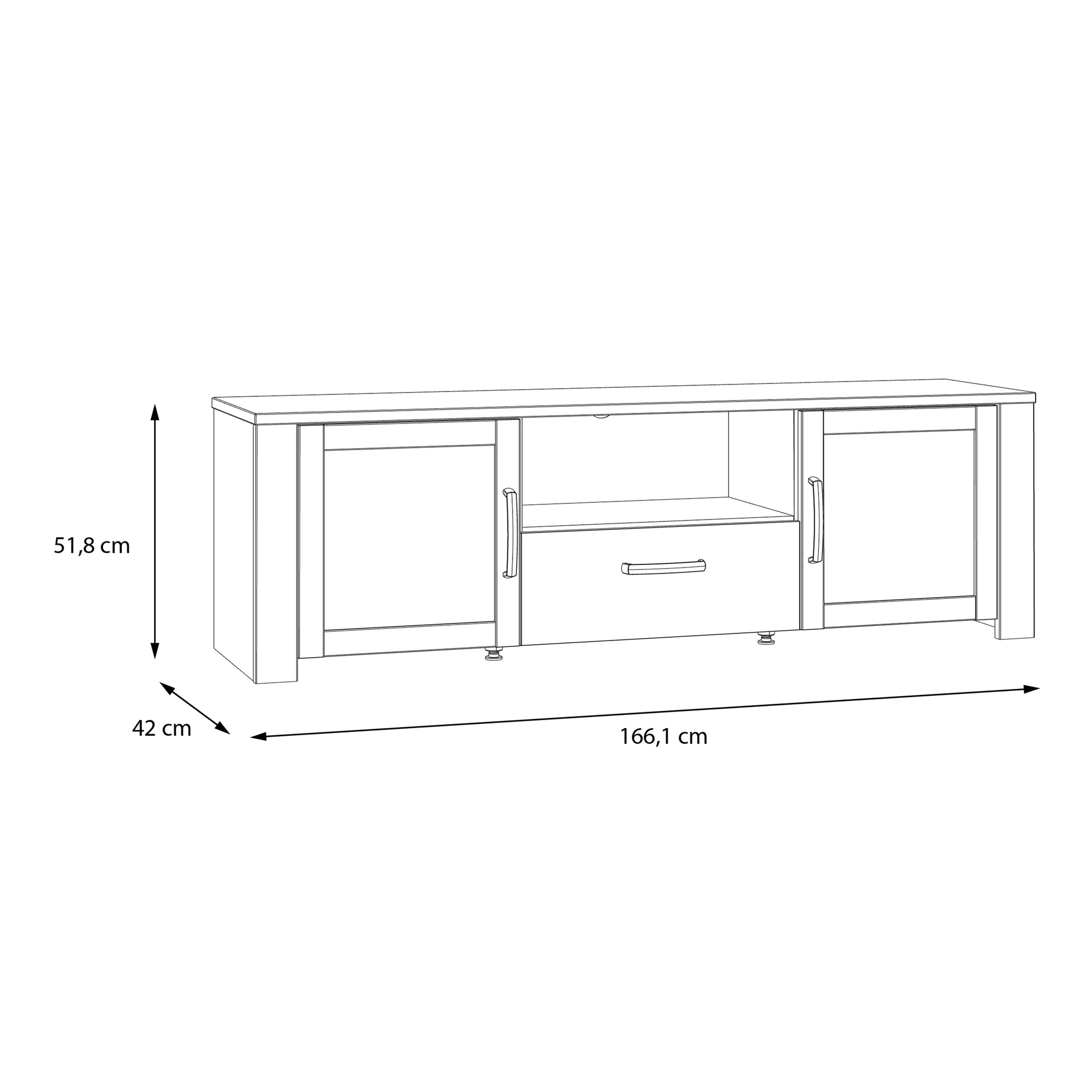 Balmoral 2 Door 1 Drawer TV Unit  in Riviera Oak/Grey Oak