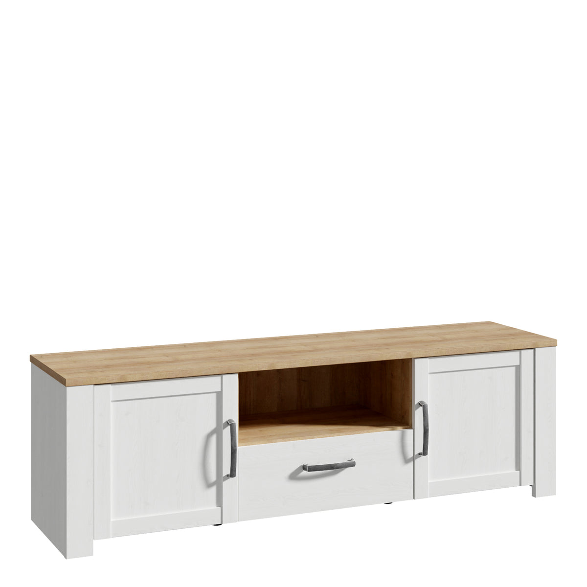 Balmoral 2 Door 1 Drawer TV Unit in Riviera Oak/White