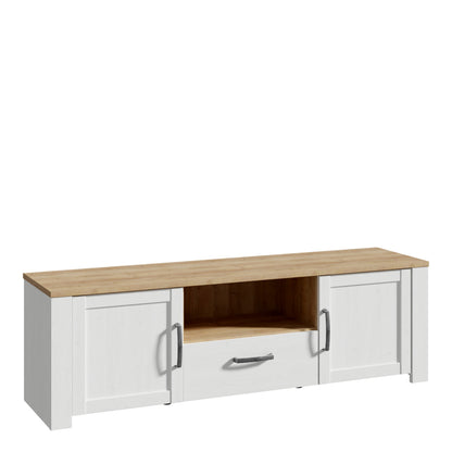 Balmoral 2 Door 1 Drawer TV Unit in Riviera Oak/White