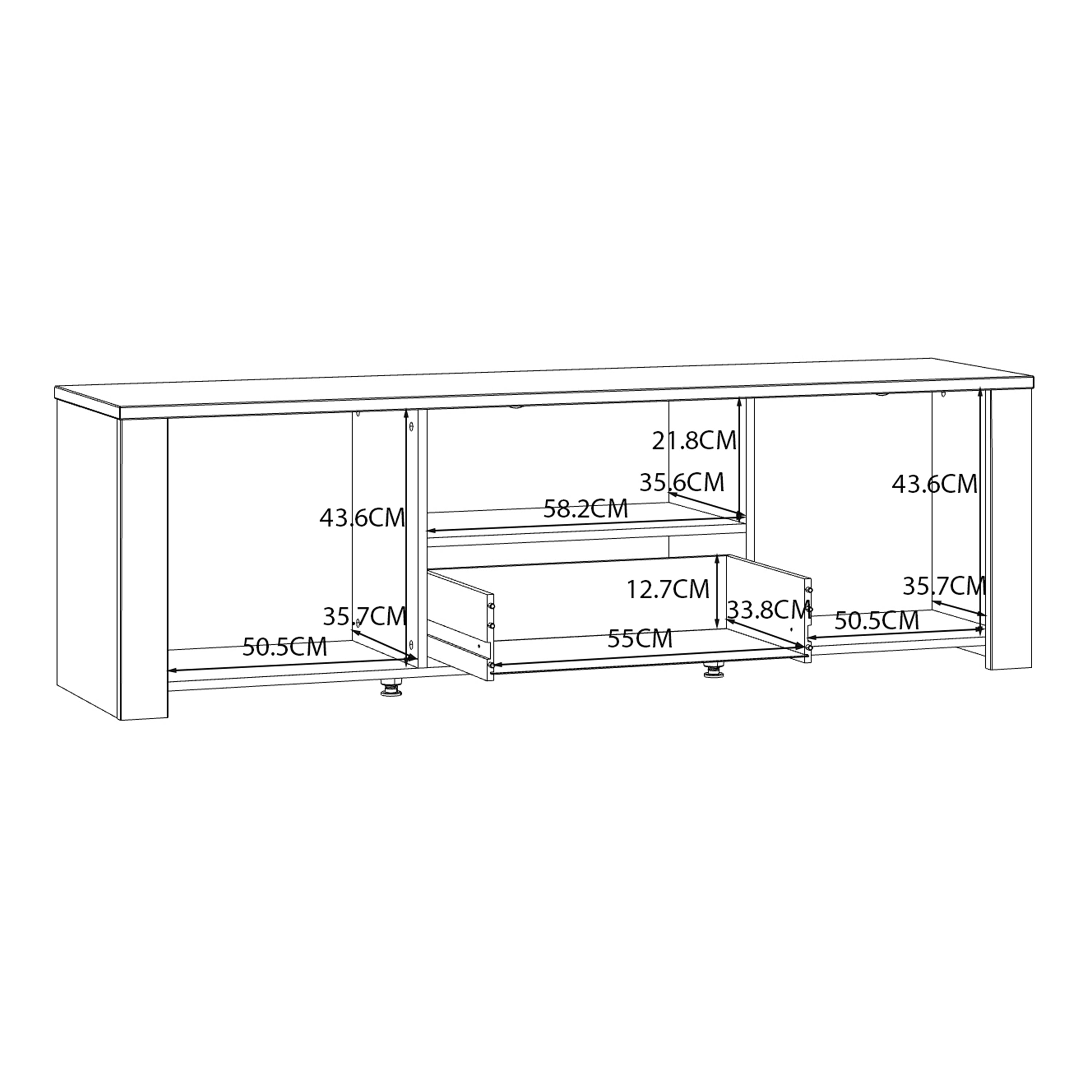 Balmoral 2 Door 1 Drawer TV Unit in Riviera Oak/White