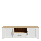 Balmoral 2 Door 1 Drawer TV Unit in Riviera Oak/White