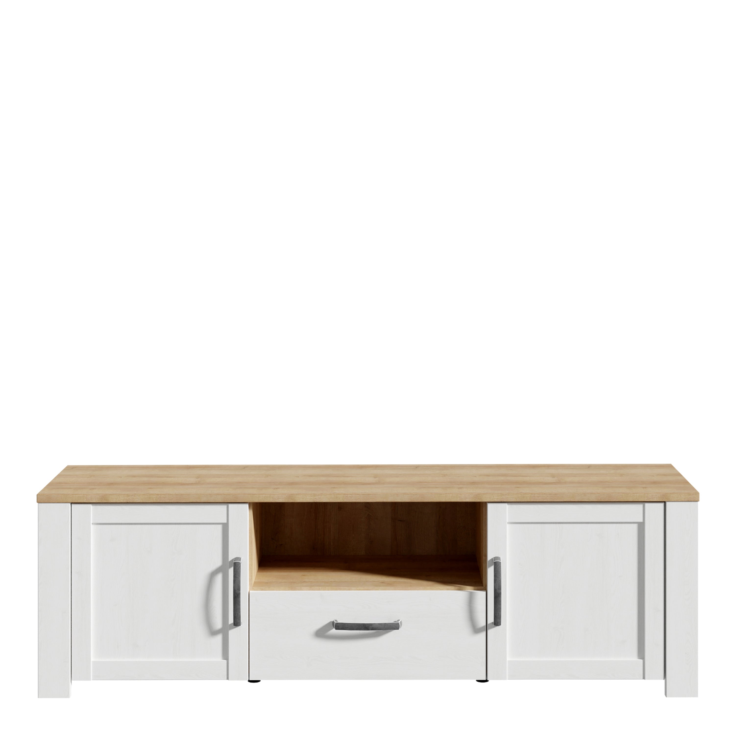 Balmoral 2 Door 1 Drawer TV Unit in Riviera Oak/White