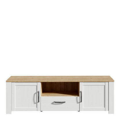 Balmoral 2 Door 1 Drawer TV Unit in Riviera Oak/White