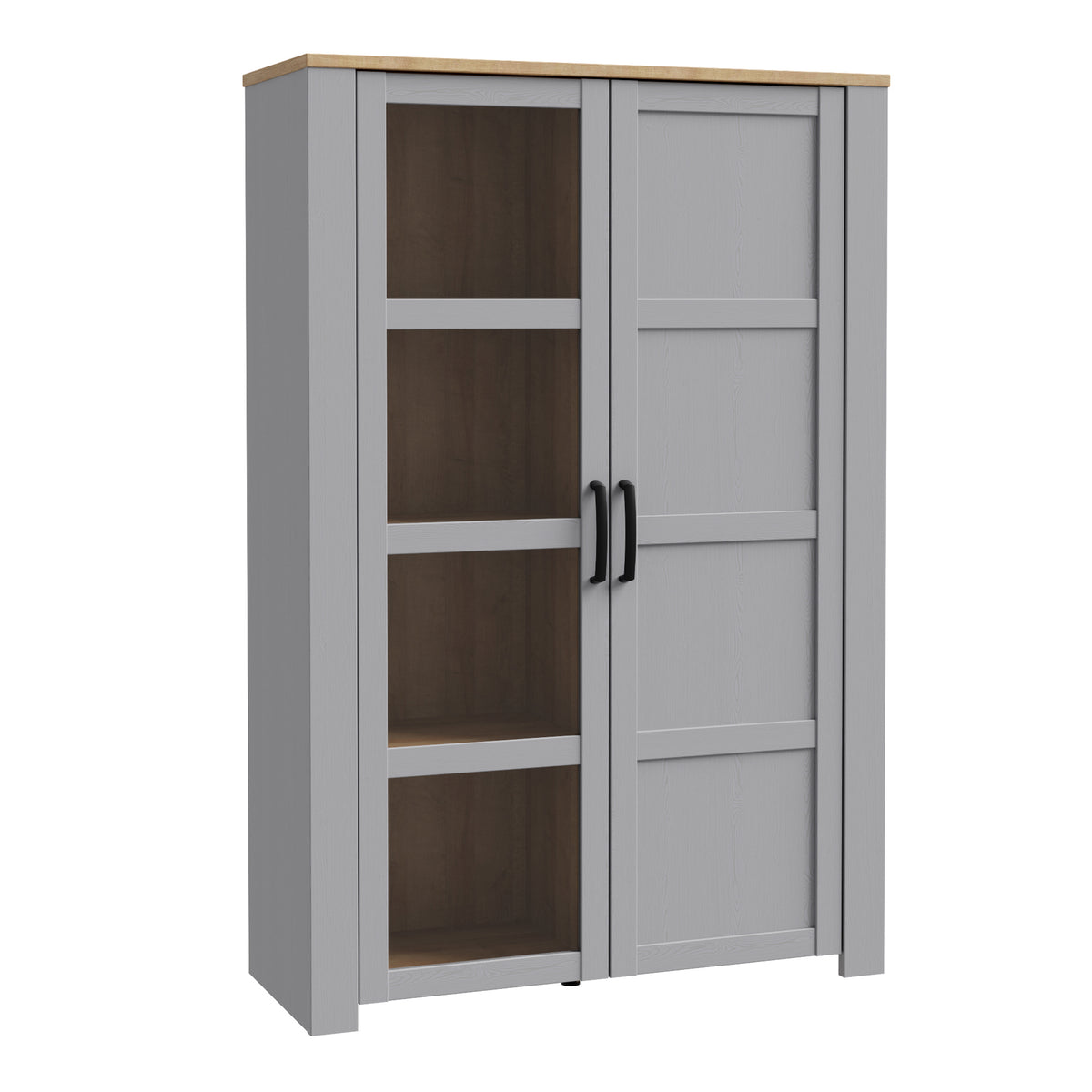 Balmoral 2 Door Display Cabinet in Riviera Oak/Grey Oak