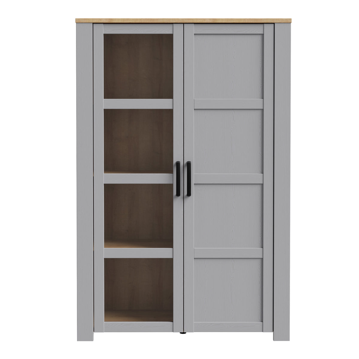Balmoral 2 Door Display Cabinet in Riviera Oak/Grey Oak
