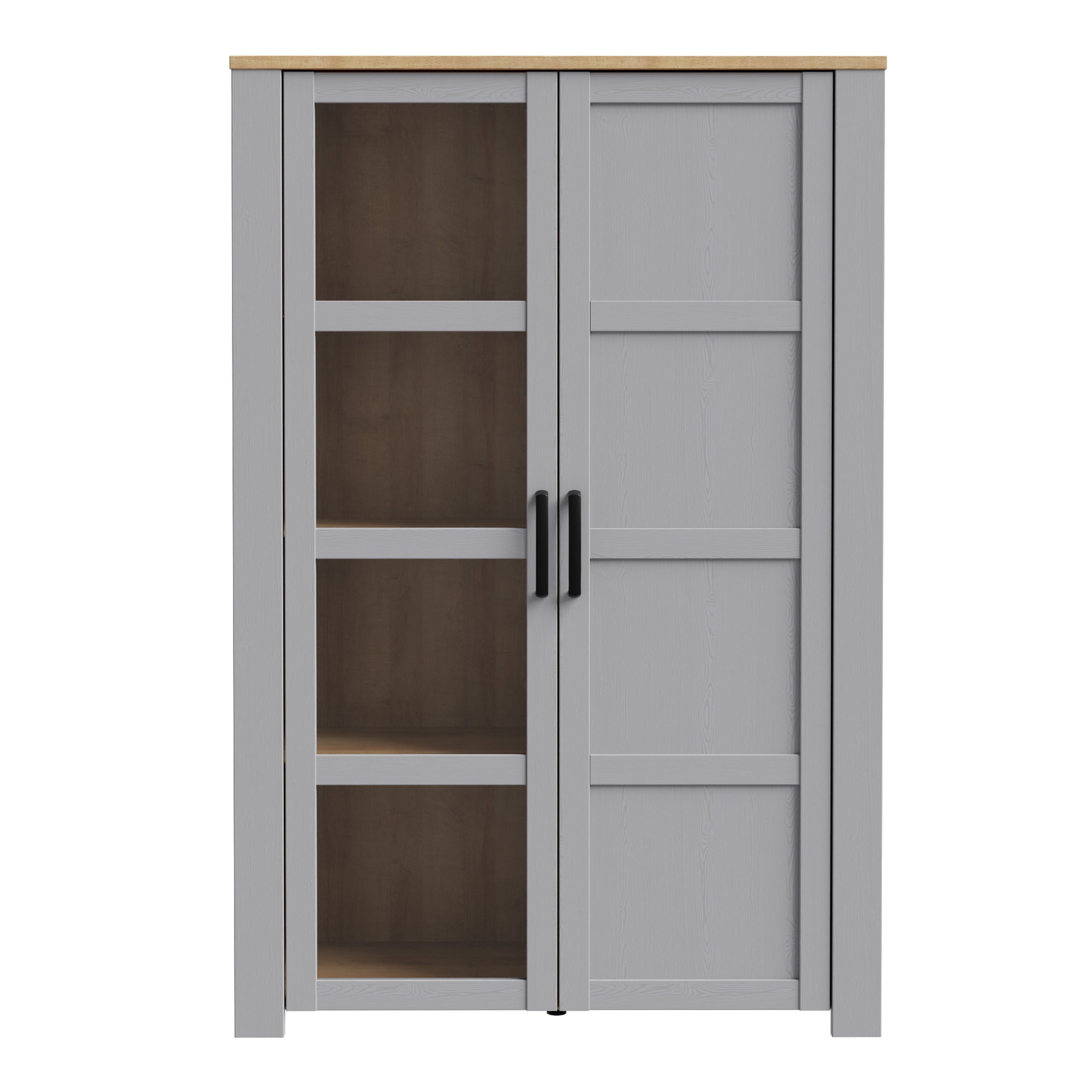 Balmoral 2 Door Display Cabinet in Riviera Oak/Grey Oak