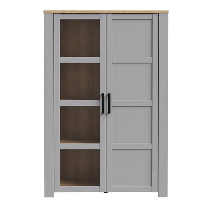 Balmoral 2 Door Display Cabinet in Riviera Oak/Grey Oak