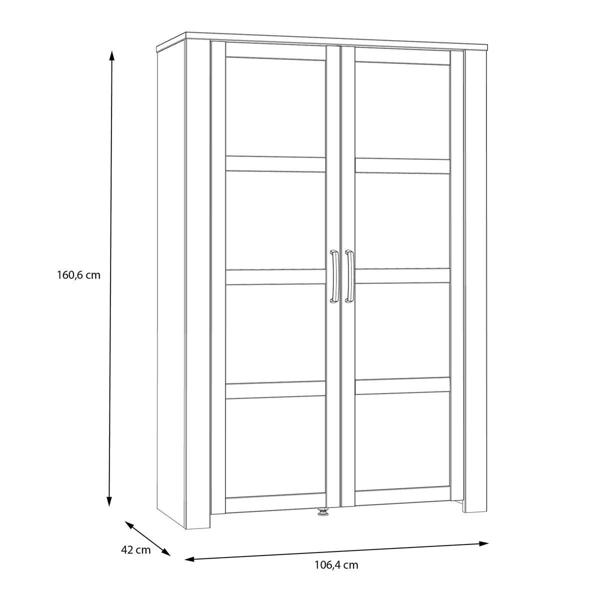 Balmoral 2 Door Display Cabinet in Riviera Oak/Grey Oak
