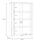 Balmoral 2 Door Display Cabinet in Riviera Oak/Grey Oak