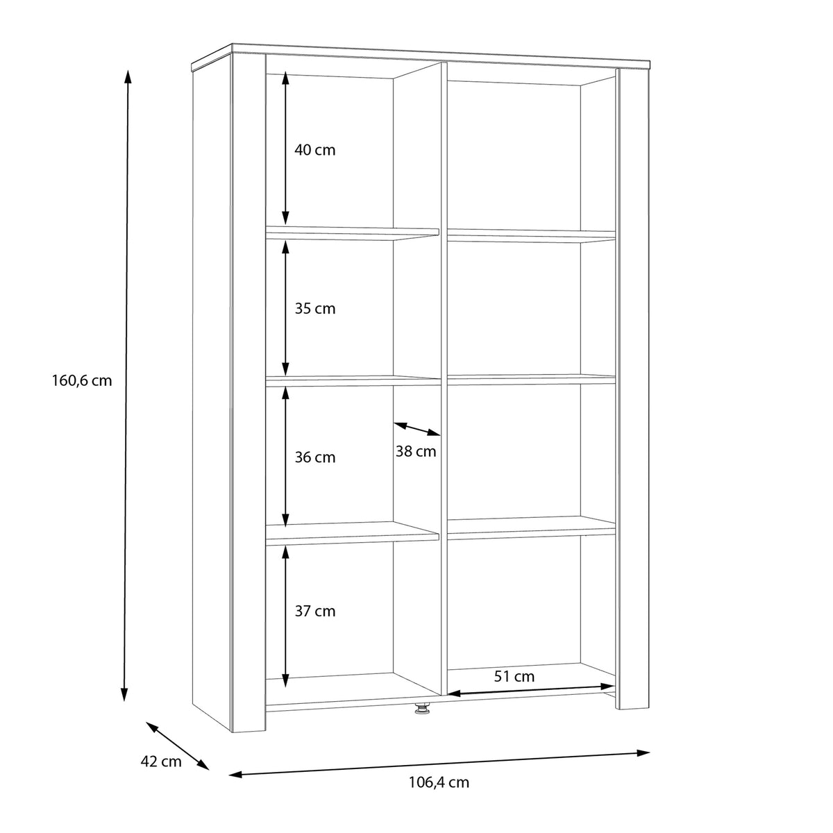 Balmoral 2 Door Display Cabinet in Riviera Oak/Grey Oak