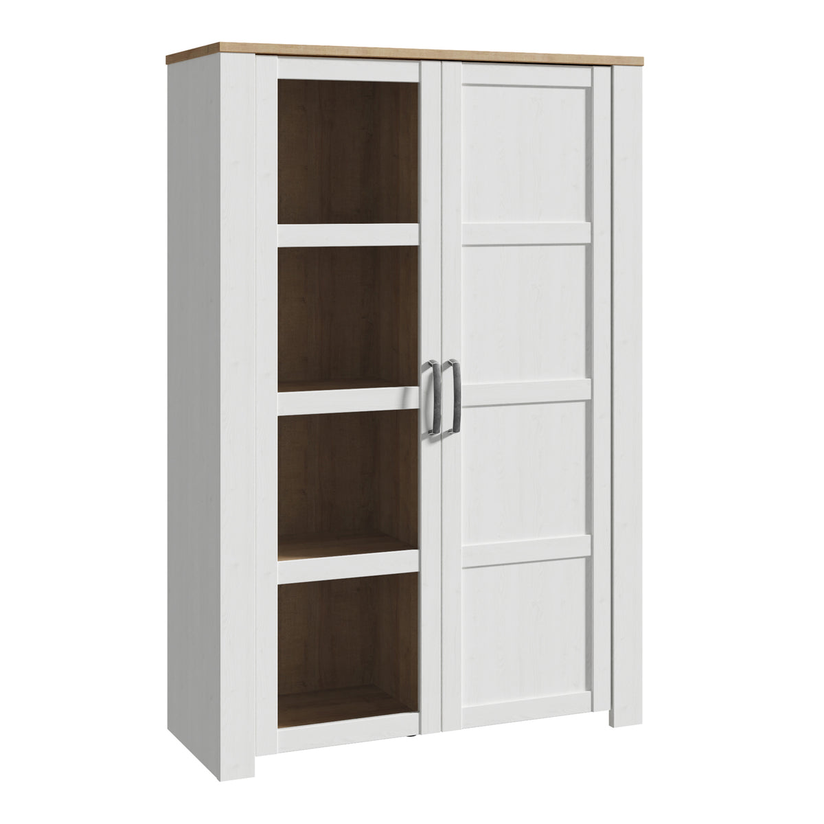 Balmoral 2 Door Display Cabinet in Riviera Oak/White
