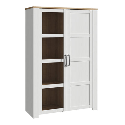 Balmoral 2 Door Display Cabinet in Riviera Oak/White