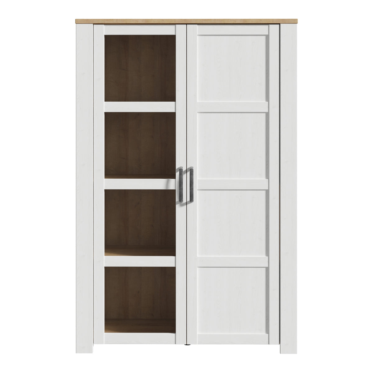 Balmoral 2 Door Display Cabinet in Riviera Oak/White