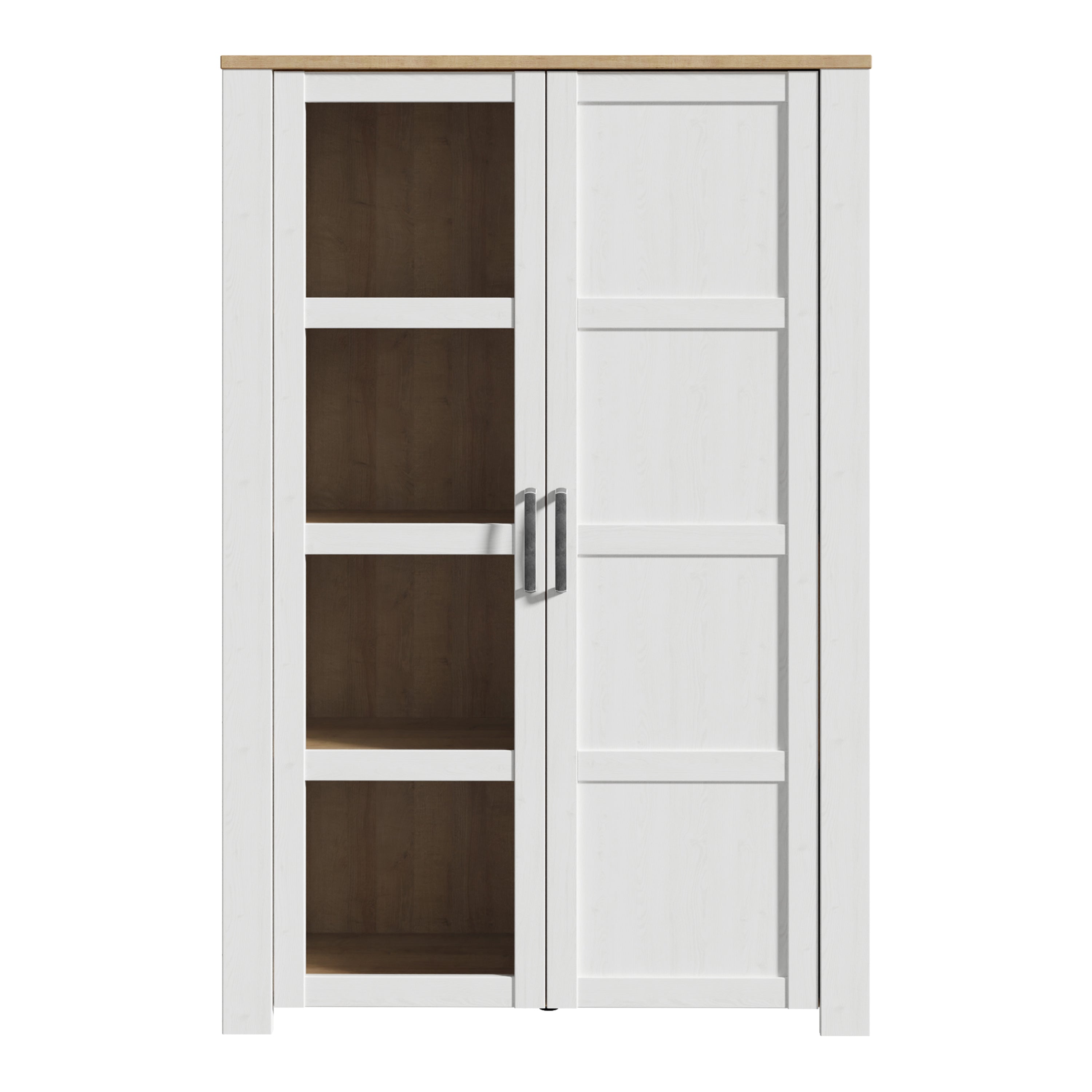 Balmoral 2 Door Display Cabinet in Riviera Oak/White