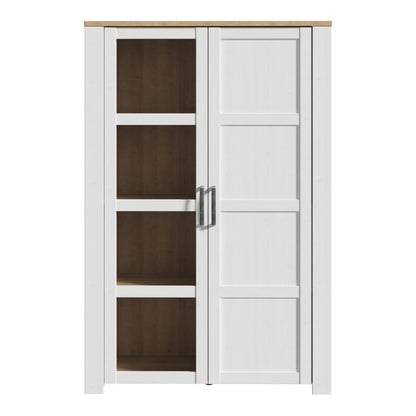 Balmoral 2 Door Display Cabinet in Riviera Oak/White