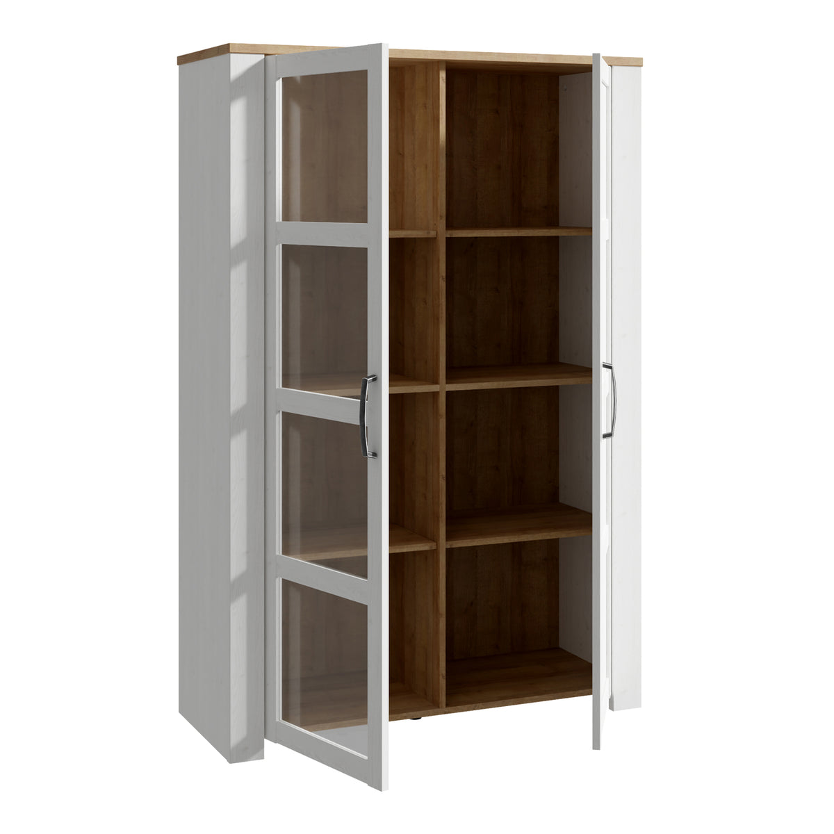 Balmoral 2 Door Display Cabinet in Riviera Oak/White