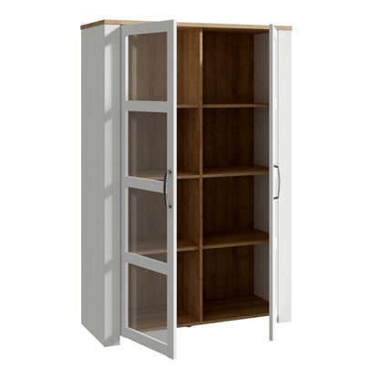 Balmoral 2 Door Display Cabinet in Riviera Oak/White