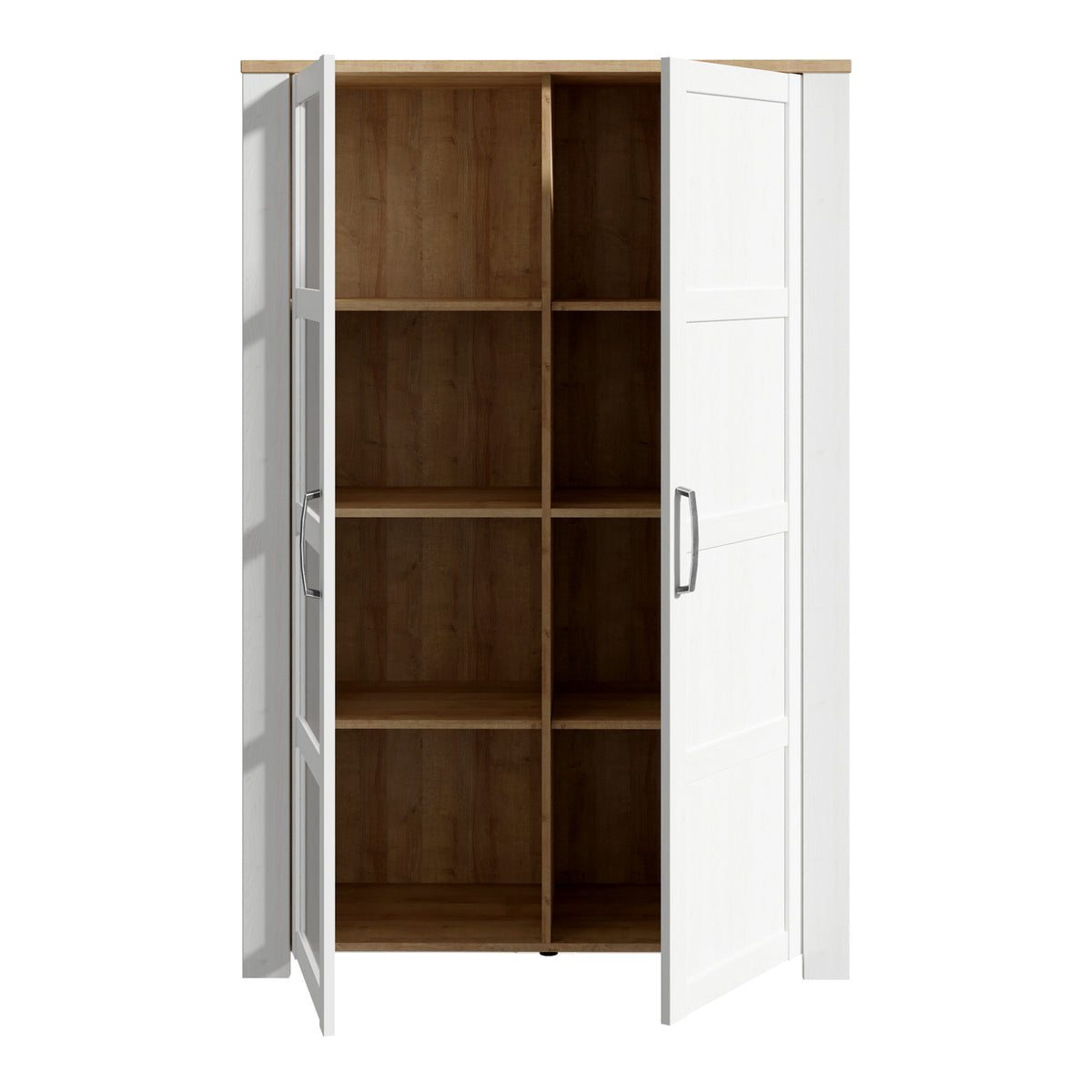 Balmoral 2 Door Display Cabinet in Riviera Oak/White