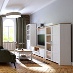 Balmoral 2 Door Display Cabinet in Riviera Oak/White