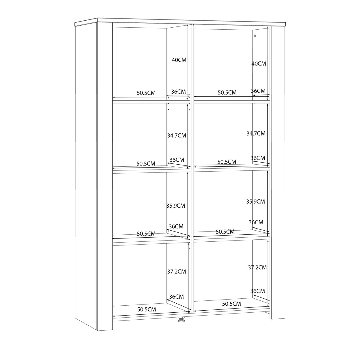 Balmoral 2 Door Display Cabinet in Riviera Oak/White