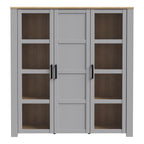 Balmoral 3 Door Large Display Cabinet in Riviera Oak/Grey Oak