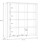 Balmoral 3 Door Large Display Cabinet in Riviera Oak/Grey Oak