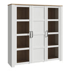 Balmoral 3 Door Large Display Cabinet in Riviera Oak/White