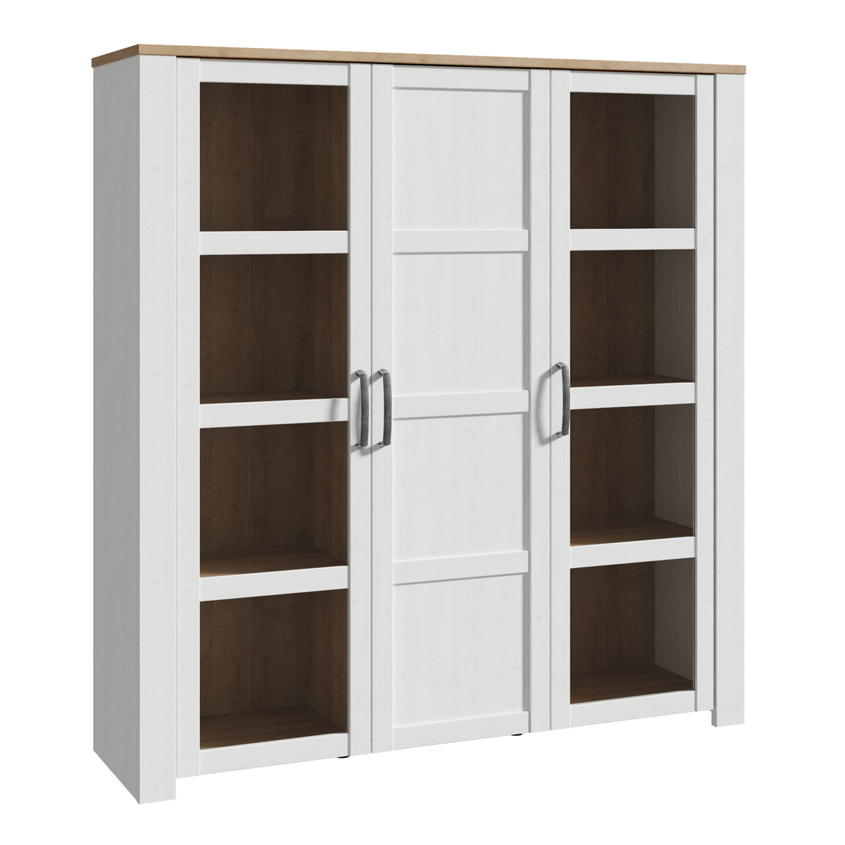 Balmoral 3 Door Large Display Cabinet in Riviera Oak/White
