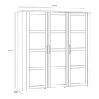 Balmoral 3 Door Large Display Cabinet in Riviera Oak/White