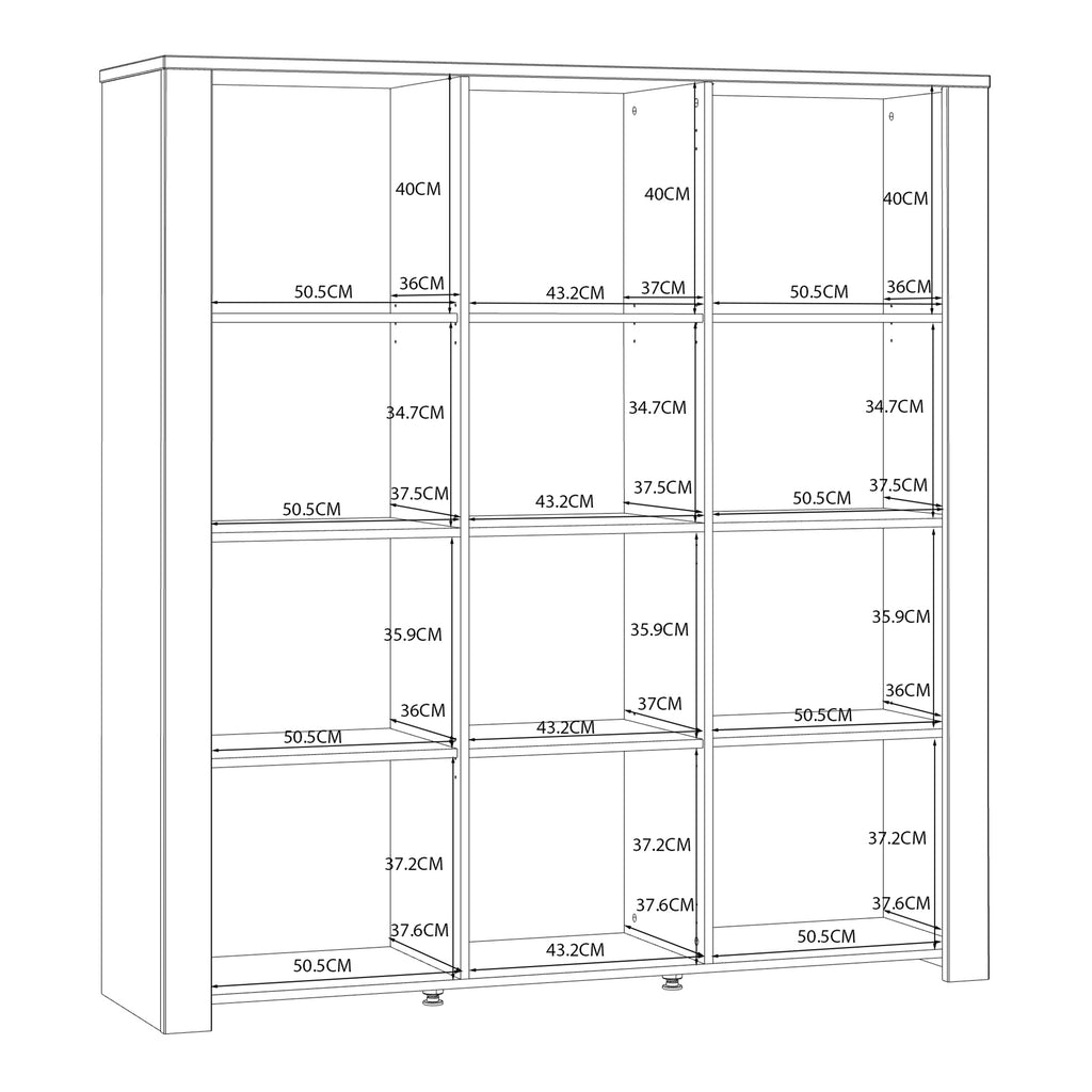 Balmoral 3 Door Large Display Cabinet in Riviera Oak/White