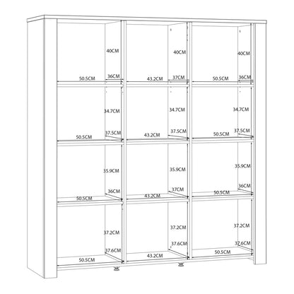 Balmoral 3 Door Large Display Cabinet in Riviera Oak/White