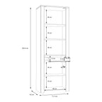 Balmoral 2 Door 1 Drawer Narrow Display Cabinet in Riviera Oak/Grey Oak