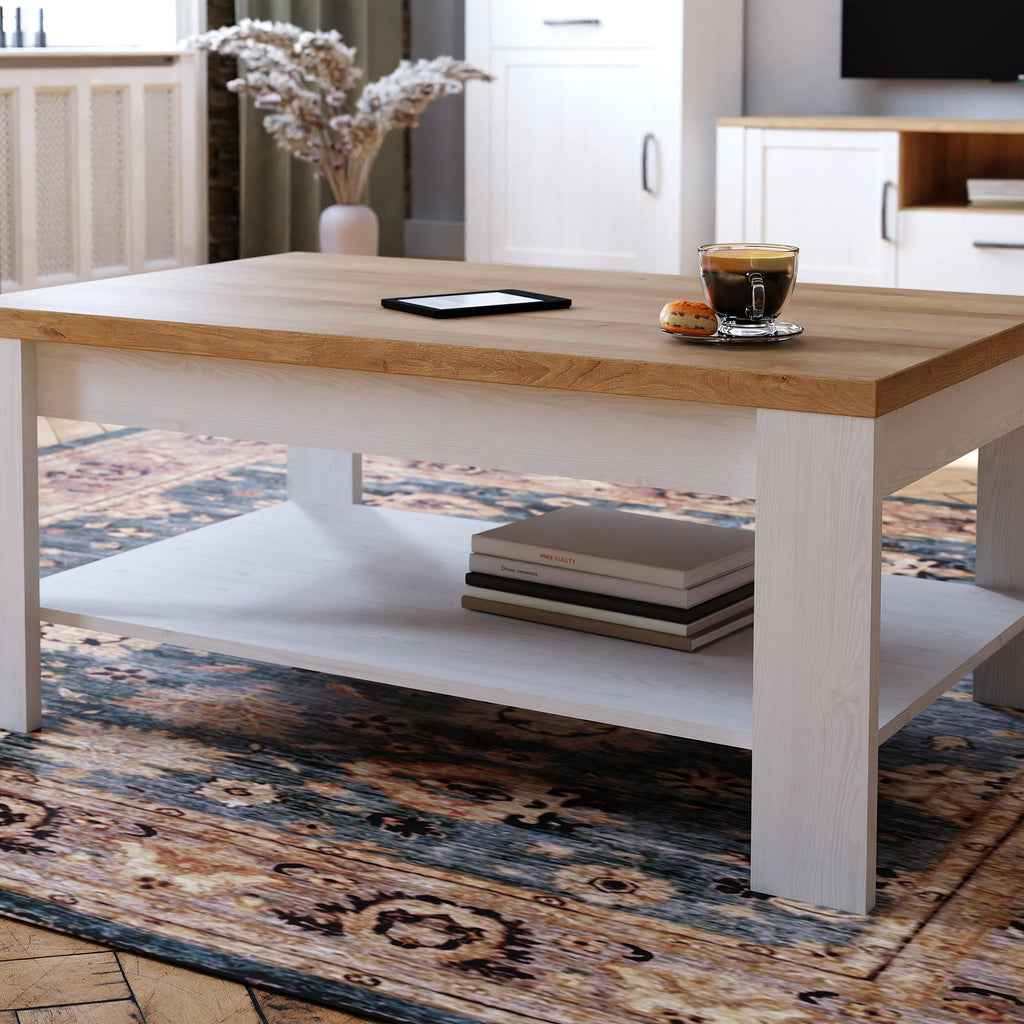 Balmoral Coffee Table in Riviera Oak/White